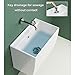 SYUFRE Wall Mount Bathroom Sink Modern Vessel Sink Porcelain Ceramic White Corner Sink White Vessel Sink Vanity with Overflow and One -Click Drainage (Color : 31 * 31cm/12.2 * 12.2in)