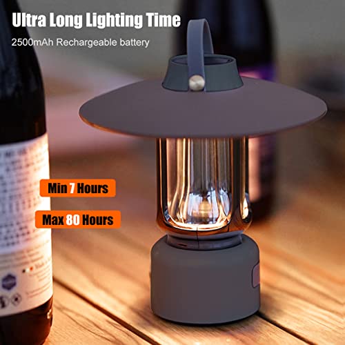 Losbenco Camping Lantern, Rechargeable Batteries Powered Type C Led Lantern, 5 Light Modes Water Resistant Camping Lights For Power Outages, Hurricane, Outdoors, Home Decor(Grey) #TOP2