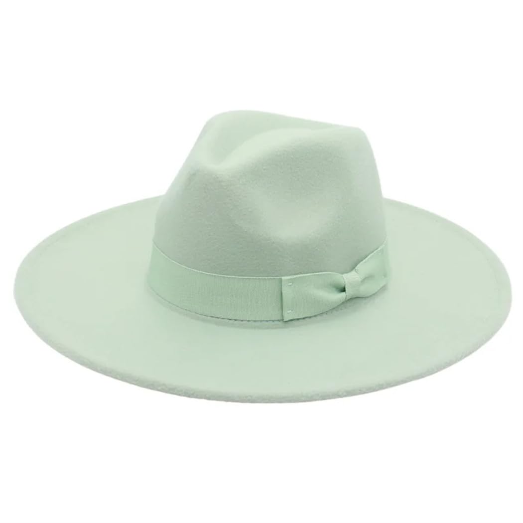 Cappello Fedora unisex a tesa larga con papillon da donna elegante per feste chiesa jazz cappello a cilindro da uomo in feltro Panama Sun Cap