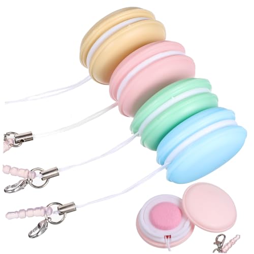 LIGIGWASH 4個 マカロン携帯画面クリーナー キーチェーン付き かわいい多機能マイクロファイバー テリークロス 両面仕様 スマ ランダムカラー