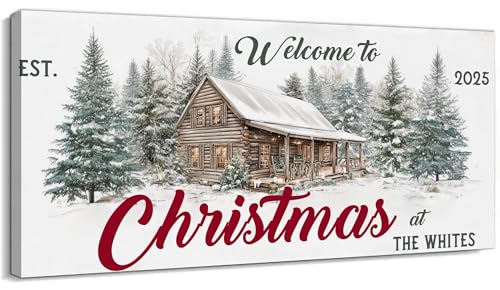 BYXOLARA Large Personalized Christmas Wall Art - Vintage Christmas Pictures