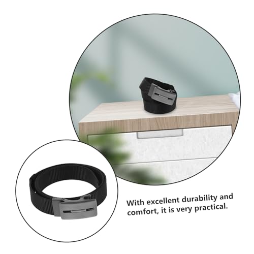 Men's Reversible Nylon Ratchet Belt Adjustable No Holes Invisible Belt with Automatic Buckle for Golf Running Hiking Casual for Everyday Wear4