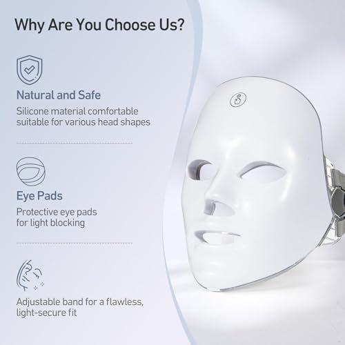 Image of Red Light Therapy Mask For Face,7 Colors Led Face Mask Light Therapy,At-Home Photon Skin Care