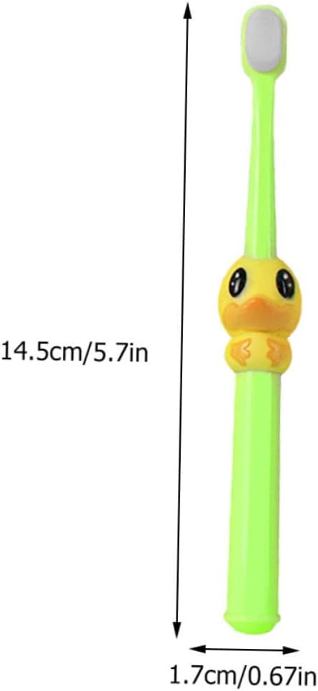 4pcs Cartoon Bristle Toothbrush for Ages Soft Bristles Durable and Safe Childrens Toothbrushes Yellow Pink Green Blue for Daily Use