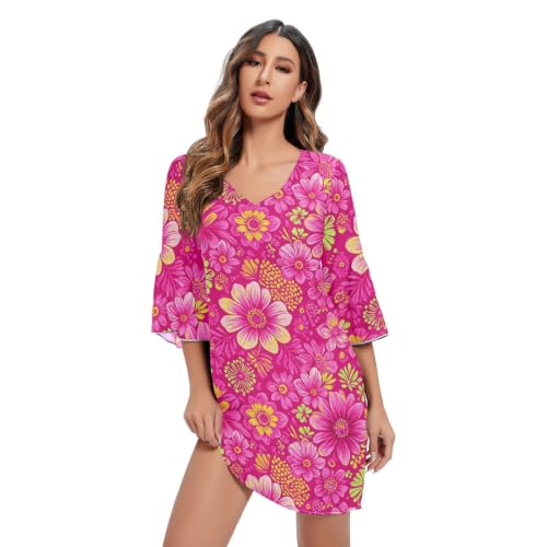Robe d'été légère fleurie en mousseline de soie pour vos terrasses