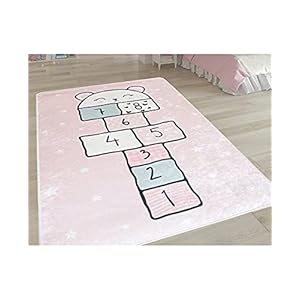 MANI TEXTILE TPS_MARELL_ETOIROS_100 Teppich, Polyester, Rosa, 100 x 150