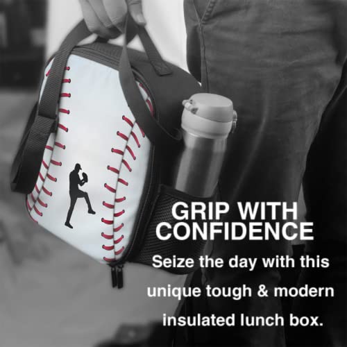 Harooni Baseball Lunch Box For Boys Girls Insulated Lunch Bag For Kids Waterproof Reusable School Baseball Cooler Lunch Sacks Red Softball Lunchbox With Side Pocket #TOP5