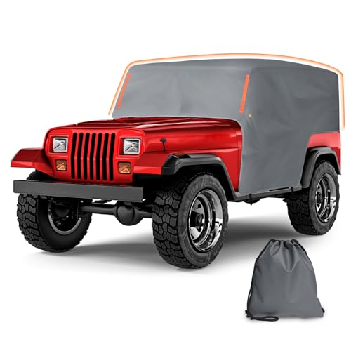 Kistrba Cab Cover Compatible with 1987-1991 Jeep Wrangler YJ Heavy-Duty PVC with Cotton Outdoor Car Cover