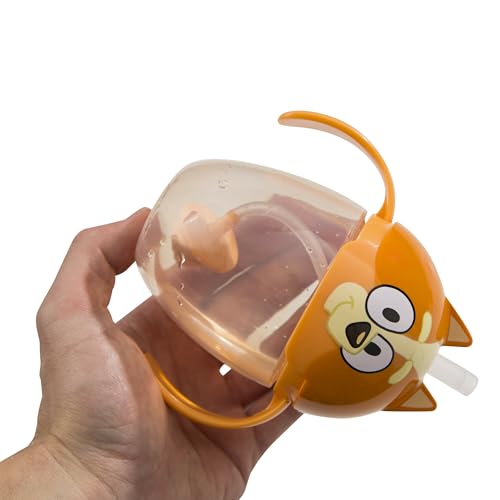 Image of The First Years Bingo Weighted Straw Cup - Spill Proof Toddler Straw Cups with Flip Top Cover - Bluey Cups for Everyday Sipping - Toddler Feeding Supplies - 7 Ounce - Ages 6 Months and Up