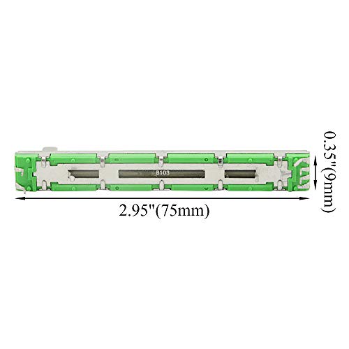 WMYCONGCONG 10 PCS B103 10K Ohm Slide Potentiometer Double Linear 10K Electronic Potentiometer, 75mm, 60mm Travel