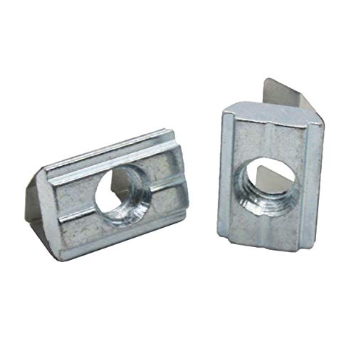 20x M8 Nutenstein 14,0 x5,2 mm für Nut 10, mit Federblech, Stahl