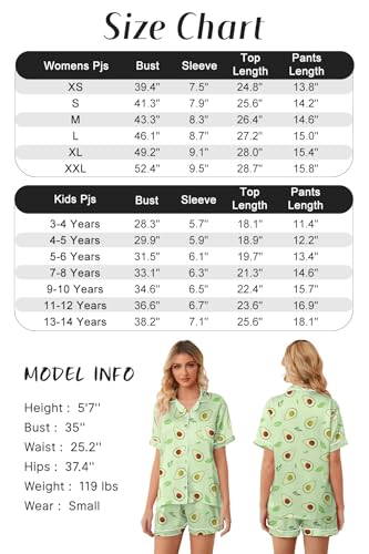 Image of Girls & Womens Satin Pajamas Set, Silk Button-Down Sleepwear 2 Piece Nightwear, 3 Years - Women XXL