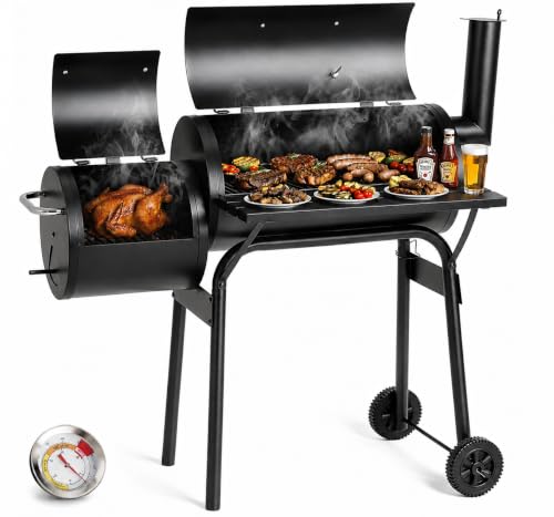 TLSUNNY Barbecue Affumicatore con Coperchio, BBQ Smoker per Giardino
