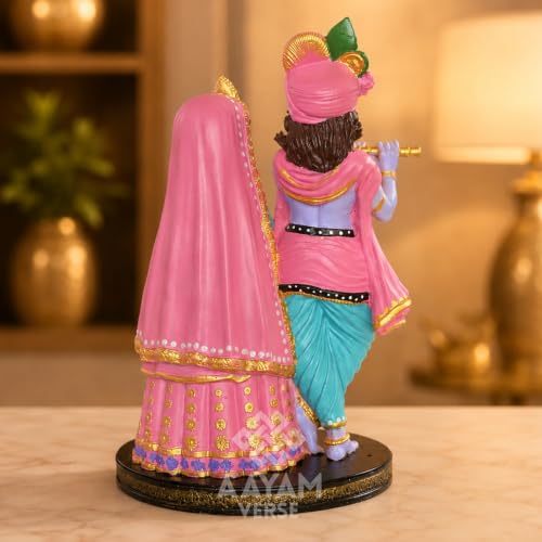 Image of Manmohak Radha Krishna Idol - 8 Inch UV Resin Murti | Hand-Painted Divine Couple Statue for Home Decor, Temple & Gifting