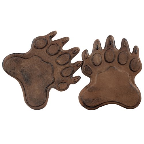 BLACK FOREST DECOR Bear Stepping Stones - Set of 2, Iron, 10" W x 8 1/2" D x 1/2" H
