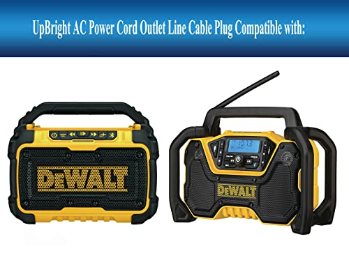image for UpBright 2-Prong AC in Power Cord Cable Compatible with Dewalt DCR010 