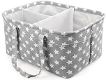 Business Trend Baby Nappy Caddy, Portable Nursery Organizer, Storage Basket for Babies, Portable Holder Tote Bag for Changing Table Car Travel Newborn Essentials .Baby Gift Accessories (grey)