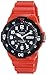 Casio Men's MRW-200HC-4BVCF Stainless Steel Watch with Red Resin Band