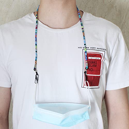 Zeayebsr 3 stuks brilbanden, brilbanden, brilketting met verstelbaar leren briltouw voor dames en heren, kleurrijk… - Image 7