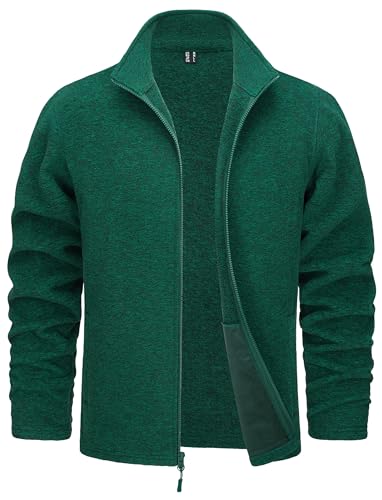 TACVASEN Men's Fleece Jackets Full Zip Lightweight Jacket Casual Soft Warm Coats with Pockets