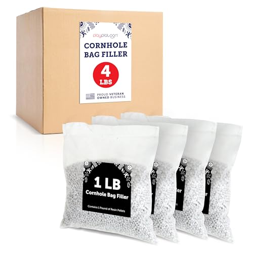Play Platoon Resin Pellets Cornhole Bag Filler - 4 lbs Plastic Poly Pellets Weighted Stuffing Beads for Shooting or Bean Bag - Individually Packaged 1 lb Plastic Corn Alternative Filler