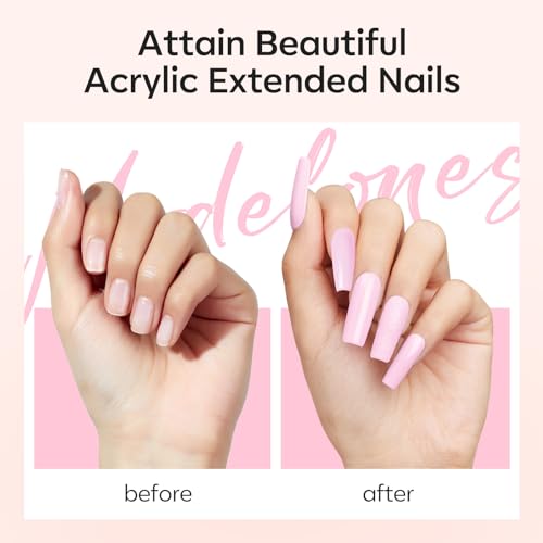 Modelones Acrylic Nail Kit - Clear/White/Pink Acrylic Powder And Liquid Set With Rhinestone Glue thumb #6