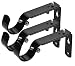 Curtain Rod Bracket Set of 3 for 1 Or 1 1/8 Inch Rods, Adjustable - Black