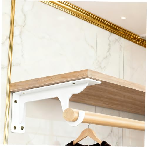 Support mural triangulaire acier blanc lot de 2 pour dressing