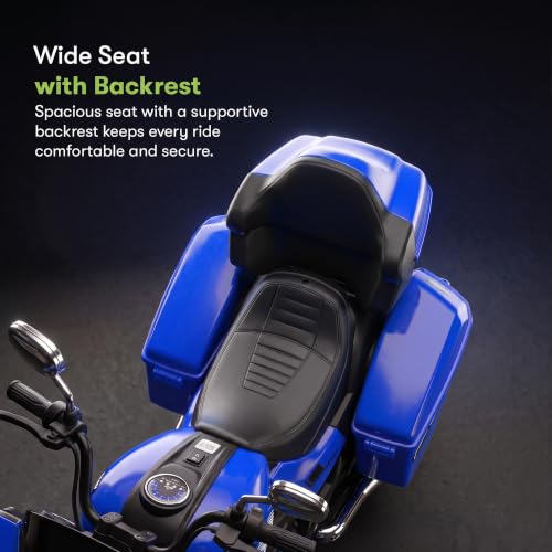 Image of BAYBEE Adreno Baby Electric Bike for Kids with Hand Accelerator | Big Battery Baby Bikes with Realistic Meter, RGB Lights & Music | Rideon Battery Operated Bike for Kids to Drive 1 to 8 Years (Blue)