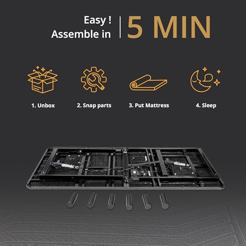 Image of EGOHOME Adjustable Bed Frame Full and 14 inch Copper Gel Memory Foam Mattress