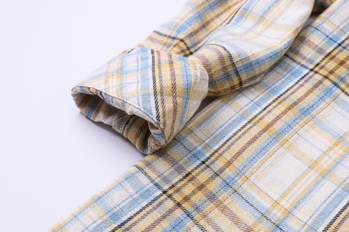 Image of Betusline Boy and Men Button Down Plaid Shirt | Soft,Breathable and Comfortable Fabric