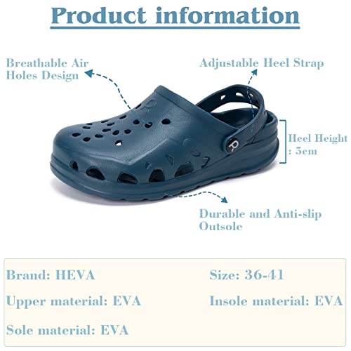 Image of HEVA Womens Garden Clogs | Classic Slip-on Slippers,Quick Drying Sport Sandals