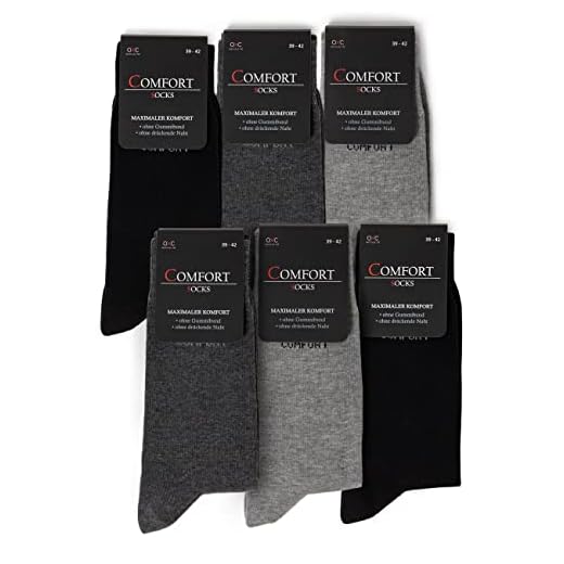 Occulto 6 PARES CALCETINES HOMBRE para DIABETICOS, CALCETINES HOMBRE SIN COSTURAS hecho de ALGODÓN 2 x gris | 2 x antracita | 2 x negro 43-46