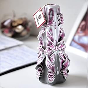 Carved Candles Handmade Candles Long Burning Unscented Decorative Candle Luxury Candles for Home Decor Birthday Anniversary Romantic Relaxing Christmas Gift for Women Crimson Haze