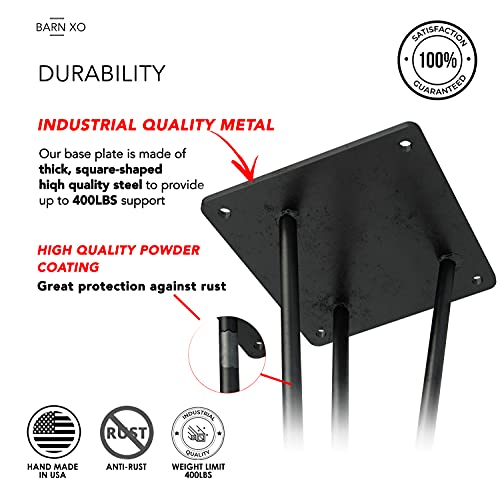 Barn Xo A Set Of 4 Hairpin Legs,With Leveling Feet,Choose From 12 Inch To 40 Inch High,Powder Coat In Black Matte,Made In The Usa (40 Inch) #TOP2