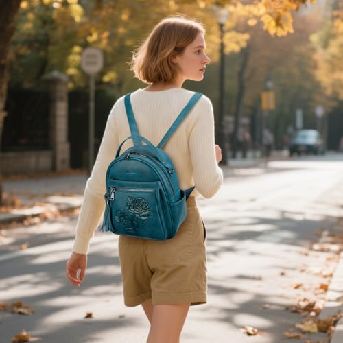 Image of Mini Backpack Purse for Women,Vegan Leather Small Backpack for Daily | Embossed Lightweight Water-Resistance Travel Mini Fashion Daypack Bag,Ladies Casual Backpack Purse Gift Choice for Women