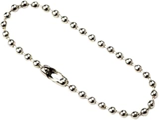Sunshine land 100 pcs Tag Chain Nickel Plated Steel Bead Silver Ball Chain Keychain (2.4mm* 7.8 inch)
