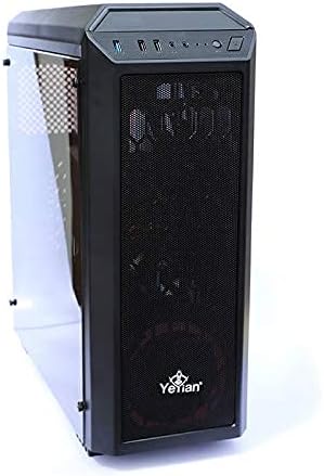 Miniatura 9 de YEYIAN Hollow 2500 Funda para PC gamer, torre media ATXmATXeATXITX, vidrio lateral templado, 3 ventiladores LED RGB, SPCC, flujo de aire de malla
