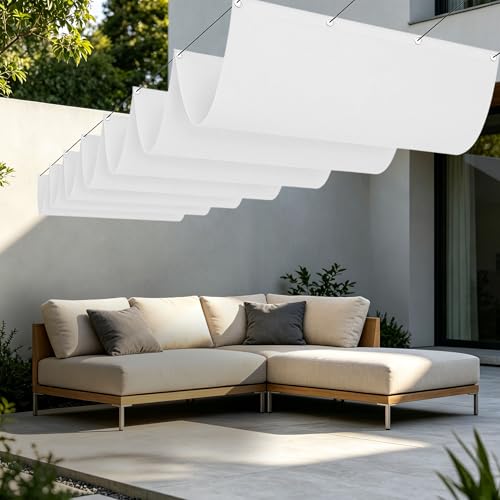 Toile d'ombrage rétractable 450x150 cm sable pour terrasse