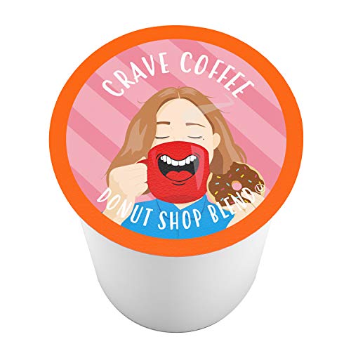 Crave Beverages Donut Shop - Medium Roast Coffee Pods for Keurig K Cup Brewers, 100 Count
