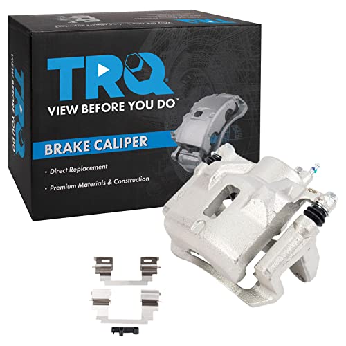 Image of TRQ Front Left Brake Caliper w /Bracket Drivers Side