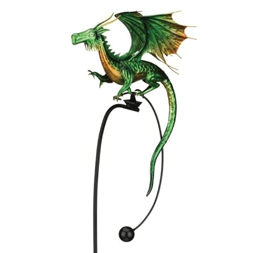 Dragon Rocker Stake Green Metal