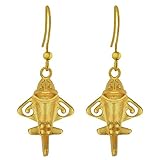 Across The Puddle, Real 24k GP Golden Jet-3 Dangle Earrings (XS) | Ancient Aliens Jewelry Collection | Pre-Columbian Quimbaya Flyer | Ancient Artifact | Original Golden Jets Collection