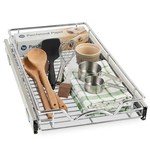 Image of HOLDN' STORAGE Pull Out Cabinet Organizer, 8 inchW x 21 inchD Cabinet Drawer