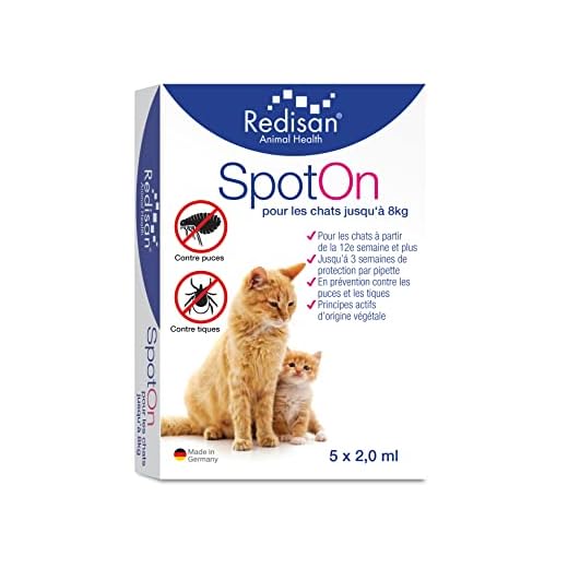 Redisan® Spot on pour Chats I Anti-tiques à Base de Plantes sans Chimie I Protection Efficace Contre Les puces et Les tiques I Jusqu'à 15 semaines de Protection