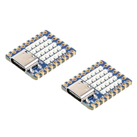 Buhdjfnke Scheda di Sviluppo Mini RP2350-Matrix da 2 Pezzi con Matrice LED RGB 5X5 Integrata e Processore Dual-Core RP2040