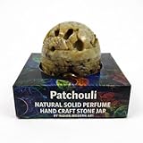Patchouli Solid Perfume in Hand Carved Stone Jar - 8g | Long Lasting Body Fragrance for Men & Women | Portable Travel Scent | Unique Artisan Gift (Pack of 1)