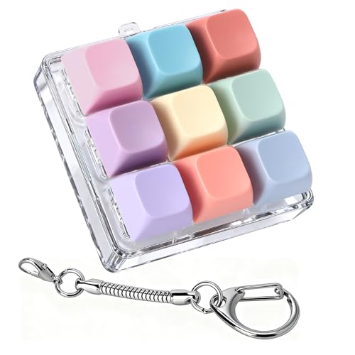 Axlksia Keyboard Fidget Toy, Fidget Clicker Keyboard Fidget Keychain, Button Fidget Gifts for Adults to Relieve Stress and Pass Time (Style C)