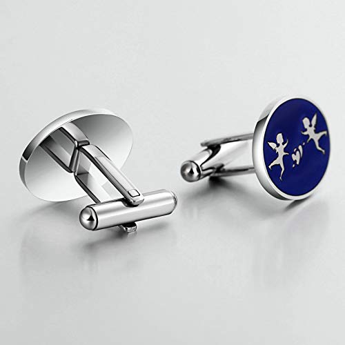 Mancuernillas baratas para hombre, acero inoxidable miniatura 2