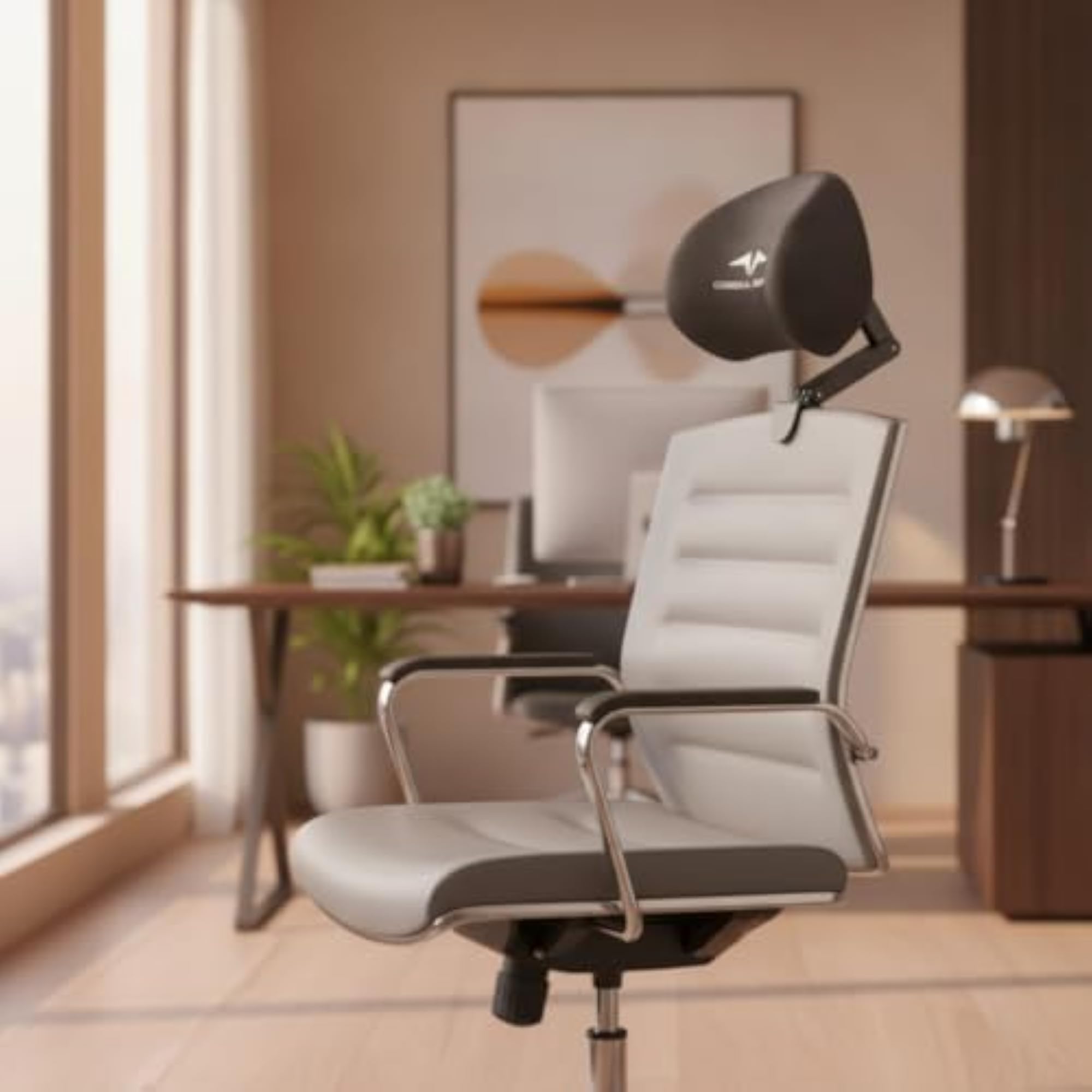 No-Drill Chair Headrest, Adjustable Bracket Design